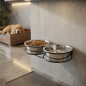 Doppia mangiatoia e abbeveratoio per cani in acciaio inox, 2,80 litri per ciotola, 51x26x8,2 cm