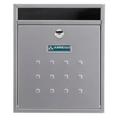 Outdoor Mailbox | Stainless Steel Silver Mailbox with Keys | Wall Mounted Mailbox for Communities with Lock 26x36x11 cm