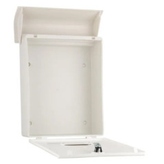 Outdoor Mailbox | White Lacquered Plastic Mailbox with Keys | Classic Wall-Mounted Mailbox with Lock 36x27x11 cm