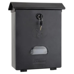 Buzon de Correos Exterior | Buzon de Plastico Negro Lacado con llaves | Buzon de Pared Clasico con Cerradura 36x27x11 cm