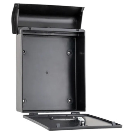 Buzon de Correos Exterior | Buzon de Plastico Negro Lacado con llaves | Buzon de Pared Clasico con Cerradura 36x27x11 cm
