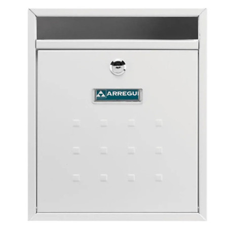 Outdoor Mailbox | White Stainless Steel Mailbox with Keys | Wall-Mounted Mailbox for Communities with Lock 26x36x11 cm