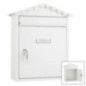 Outdoor Mailbox | White Steel Mailbox with Keys | Wall-Mounted Mailbox for Communities with Lock 26x36x11 cm