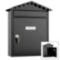 Cassetta postale esterna | Cassetta postale in acciaio nero con chiavi | Cassetta postale a muro per condomini con serratura 26x