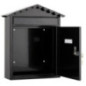 Cassetta postale esterna | Cassetta postale in acciaio nero con chiavi | Cassetta postale a muro per condomini con serratura 26x