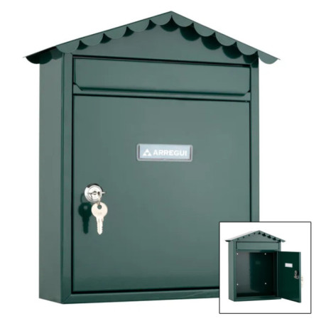 Boîte aux lettres extérieure | Boîte aux lettres en acier vert avec clés | Boîte aux lettres murale pour collectivités avec serr