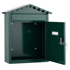 Boîte aux lettres extérieure | Boîte aux lettres en acier vert avec clés | Boîte aux lettres murale pour collectivités avec serr