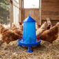 Tolva Comedero Plástico Gallinas 4 Kg | Con Patas Estable | Azul | 30x30x38 Cm | Resistente | Fácil Limpieza