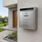 Buzon de Correos Exterior | Buzon Inoxidable Plata con llaves | Buzon de Pared para Comunidad con Cerradura 26x36x11 cm
