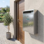 Cassetta postale esterna | Cassetta postale in acciaio inox color argento con chiavi | Cassetta postale a muro per condomini con