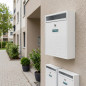 Outdoor Mailbox | White Stainless Steel Mailbox with Keys | Wall-Mounted Mailbox for Communities with Lock 26x36x11 cm