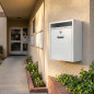 Outdoor Mailbox | White Stainless Steel Mailbox with Keys | Wall-Mounted Mailbox for Communities with Lock 26x36x11 cm