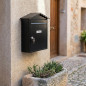 Cassetta postale esterna | Cassetta postale in acciaio nero con chiavi | Cassetta postale a muro per condomini con serratura 26x