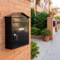 Cassetta postale esterna | Cassetta postale in acciaio nero con chiavi | Cassetta postale a muro per condomini con serratura 26x