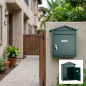Buzon de Correos Exterior | Buzon Acero Verde con llaves | Buzon de Pared para Comunidad con Cerradura 26x36x11 cm