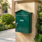 Buzon de Correos Exterior | Buzon Acero Verde con llaves | Buzon de Pared para Comunidad con Cerradura 26x36x11 cm