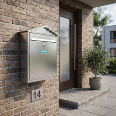 Buzon de Correos Exterior | Buzon Acero Inoxidable con llaves | Buzon de Pared para Comunidad con Cerradura 36x30x11 cm