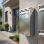 Buzon De Correos Exterior Acero Inoxidable | Con Llaves | Buzon De Pared Para Comunidad Con Cerradura | 36x22x11 Cm | Seguro