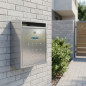 Cassetta postale esterna | Cassetta postale in acciaio inox color argento con chiavi | Cassetta postale a muro per condomini con