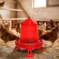 Mangeoire à poulets en plastique avec pieds 16 Kg, 46x46x63 cm, rouge