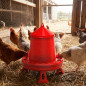 Plastic chicken feeder hopper with legs 12 kg, 46x46x50 cm, red