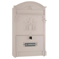 Buzon de Correos Exterior | Buzon de Aluminio Blanco con llaves | Buzon de Pared Residencial con Cerradura 36x26x11 cm