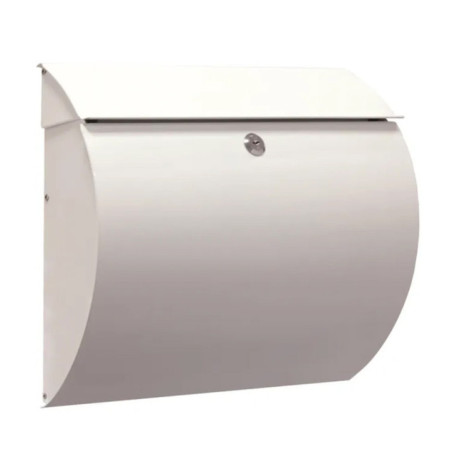 Buzon de Correos Exterior | Buzon de Acero Lacado Blanco con llaves | Buzon de Pared Residencial Moderno