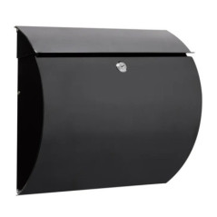 Outdoor Mailbox | Black Lacquered Steel Mailbox with Keys | Modern Residential Wall Mounted Mailbox