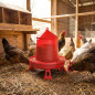 Comedouro de plástico para frango com pernas 2 kg, 24 x 24 x 29,5 cm, vermelho