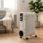 Radiador a óleo Orbegozo RL1000 de 5 elementos, 1000 W, termostato ajustável, branco