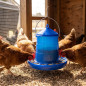 Mangeoire en plastique pour poules 12 Kg, 46x46x50 cm, bleu
