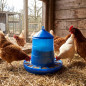 Tolva Comedero para Aves y Gallinas | 2 kg Capacidad | 24x24x29,5 cm | Plástico Resistente | Color Azul