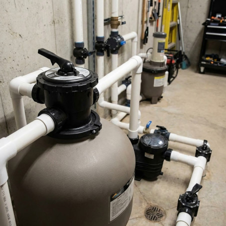 3" 6-Wege-Umschaltventil | Manuelles Ventil für Poolfilter | Filtration, Ablassen, Rückspülen, Umwälzen, Spülen