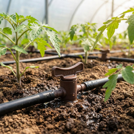 Llave de paso por goteo | 7mm | Control de flujo | Riego | Conexión segura y fácil instalación para sistemas agrícolas
