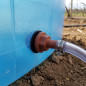 Plastic tank outlet fitting with 10mm outlet.
