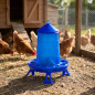 Comedouro de plástico para frango com pernas, 8 kg, 37 x 37 x 45 cm, azul