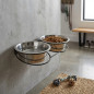 Comedero Y Bebedero Perros Doble Acero Inoxidable | 1,75 L Por Bol | 43 X 22 X 7 Cm | Antideslizante | Resistente y Duradero
