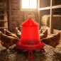 Mangeoire pour poulets en plastique avec pieds 8 Kg, 37x37x45 cm, rouge