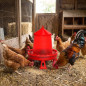 Comedouro de plástico para galinhas com pernas, 8 kg, 37 x 37 x 45 cm, vermelho