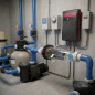 Chlorinateur par électrolyse au sel + Contrôleur de pH + Pompe de Dosage, piscines jusqu'à 80 m3