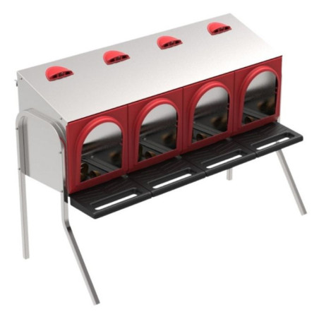 Nido per polli da interno, 4 scomparti, 104x47x76 cm, con gambe, funzionale e rialzato