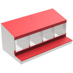 Ninho Galvanizado para Galinhas | Ninho com 4 Compartimentos | Ideal para 12 a 16 Galinhas, 106x49x44 cm