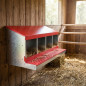 Nido per galline zincato | Nido per galline a 4 scomparti | Ideale per 12-16 galline, 106x49x44 cm