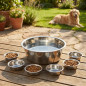 Comedero Bebedero Perros 29 cm | Pack 6 Bol 4 Litros Acero inoxidable para Perros y Gatos | Higienico, Resistente