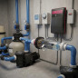 Chlorinateur par électrolyse au sel + Contrôleur de pH + Pompe de Dosage, piscines jusqu'à 50 m3