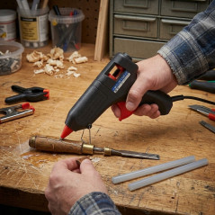 Pistola per Colla a caldo 60W con 2 Bastoncini. Pistola per colla elettrica a riscaldamento rapido per riparazioni