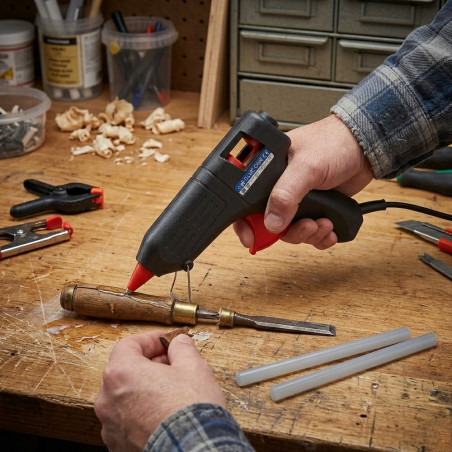 Pistolet à Colle Chaude 60W avec 2 Bâtons, Pistolet à Colle Electrique de Chauffage Rapide pour Réparation, Art et DIY
