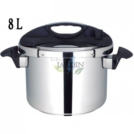 Autocuiseur 8 litres en Acier Inoxydable Ø 24 cm, Casserole Induction et à Gaz, Couvercle à Ouverture Facile