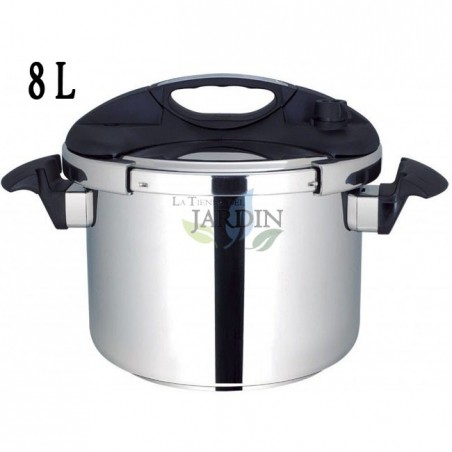  Pentola a Pressione da 8 litri en Acier Inoxydable, Casserole Induction et à Gaz, Couvercle à Ouverture Facile