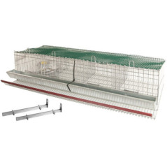 Bateria de Pared para Perdices y Codornices de 4 Departamentos 100x50x21 cm | Jaula Perdiz con Malla con Comedero lineal